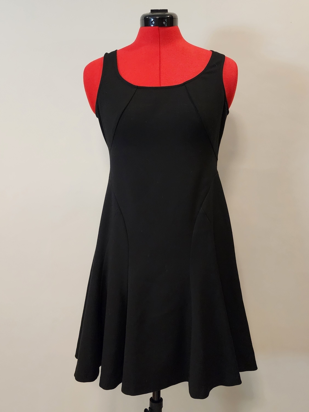 LOFT Black Sleeveless Fit-and-Flare Mini Dress